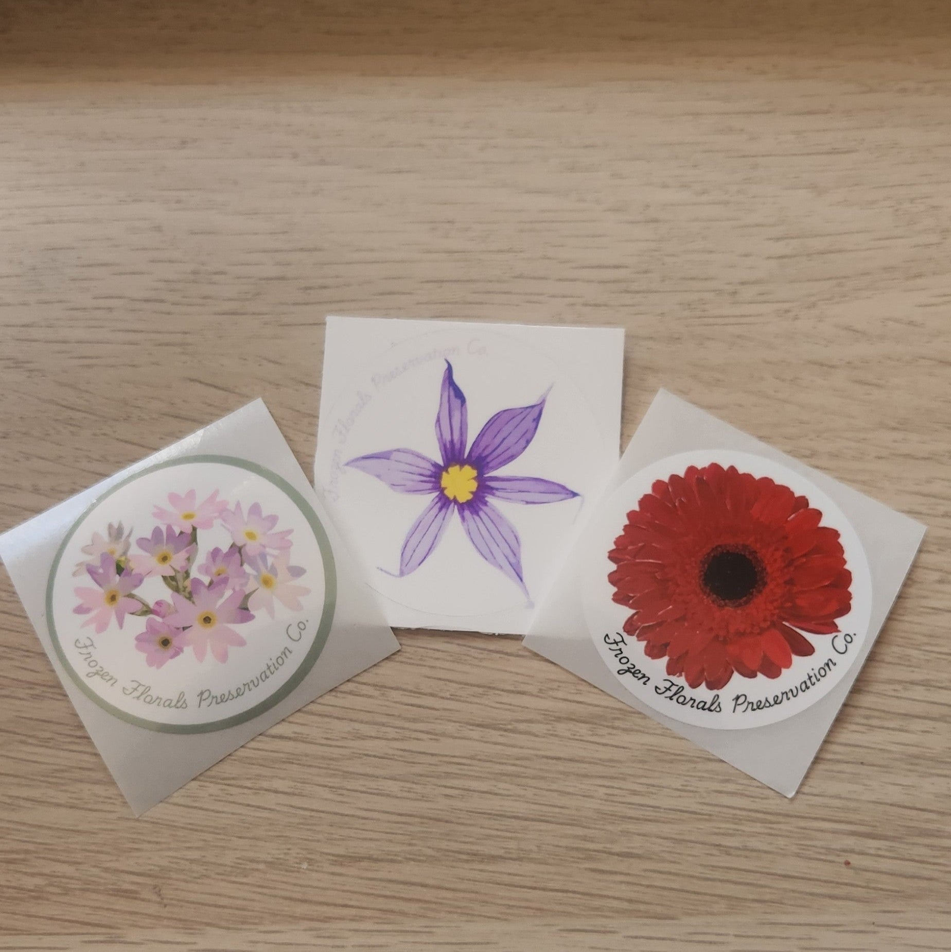 high quality realistic pink purple and red flower stickers