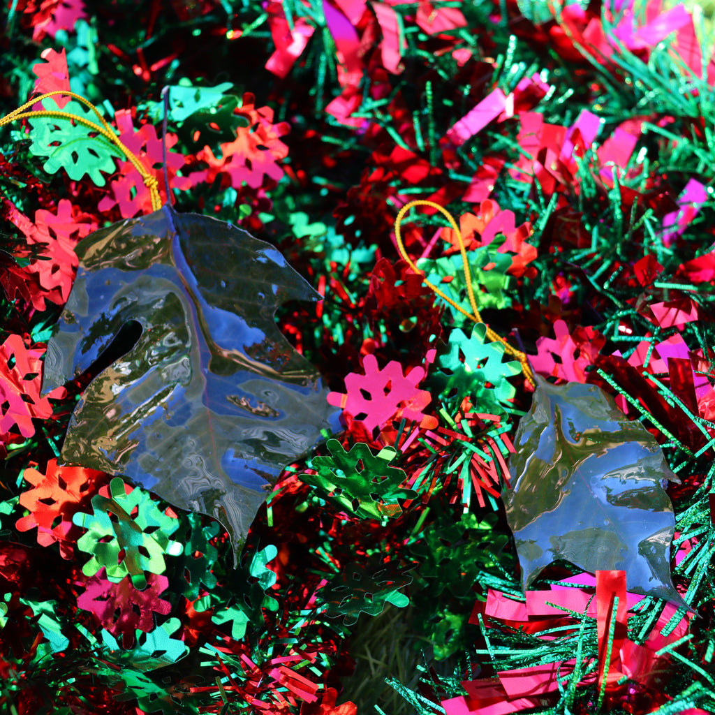 Green Poinsettia Leaf Ornament