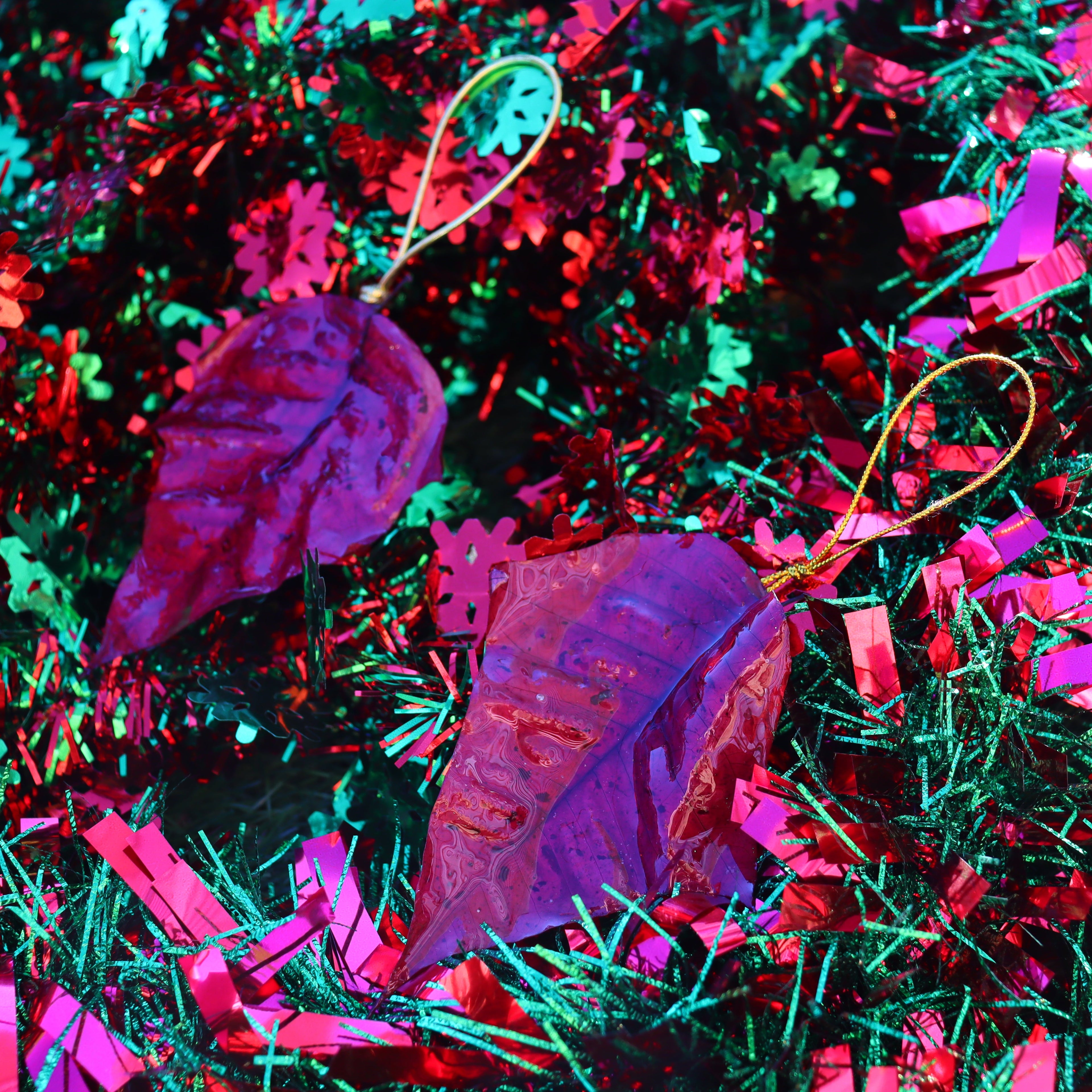 Red Poinsettia Leaf Ornament